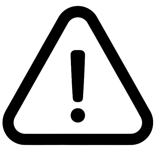 just basic rounded corners, with exclamation mark in middle of triangle